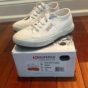 White Superga sneakers size 12